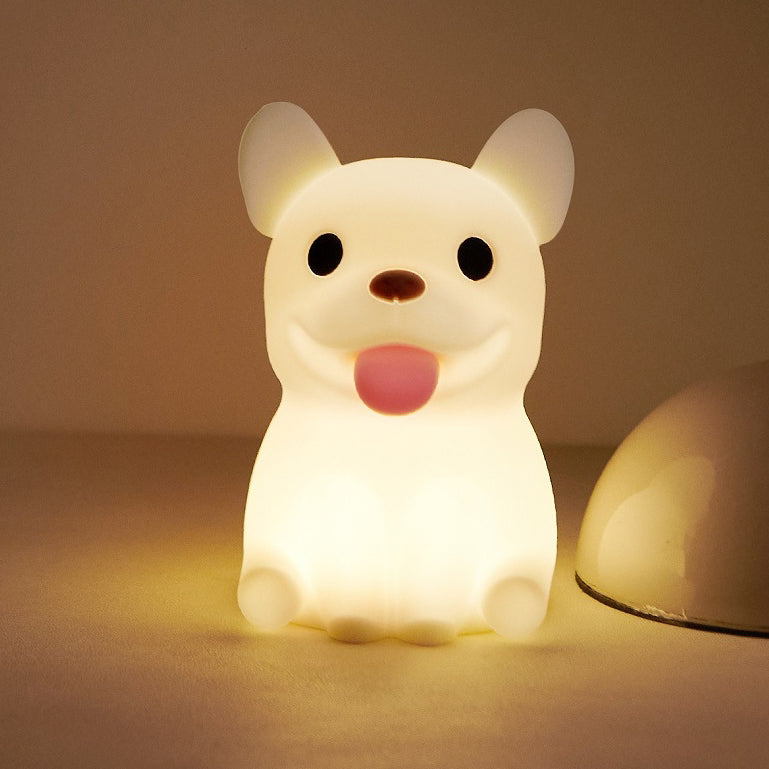 Lumendat Contemporary Creative Kids Rechargeable Bulldog Silica PC ABS LED Table Lamp Night Light For Bedside Lumendat