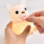 Lumendat Contemporary Creative Kids Rechargeable Bulldog Silica PC ABS LED Table Lamp Night Light For Bedside Lumendat