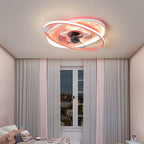 Contemporary Scandinavian Iron Acrylic Elliptical Star LED Flush Mount Ceiling Fan Light For Bedroom