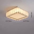 Traditional French Glass Iron Crystal Round Square Feather LED Flush Mount Ceiling Light For Bedroom