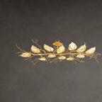 Contemporary Luxury Copper Branch Leaf 10/15 Light Semi-Flush Mount Ceiling Light For Living Room