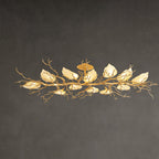 Contemporary Luxury Copper Branch Leaf 10/15 Light Semi-Flush Mount Ceiling Light For Living Room