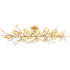 Contemporary Luxury Copper Branch Leaf 10/15 Light Semi-Flush Mount Ceiling Light For Living Room