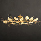 Contemporary Luxury Copper Branch Leaf 10/15 Light Semi-Flush Mount Ceiling Light For Living Room