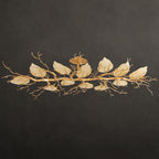Contemporary Luxury Copper Branch Leaf 10/15 Light Semi-Flush Mount Ceiling Light For Living Room