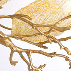 Contemporary Luxury Copper Branch Leaf 10/15 Light Semi-Flush Mount Ceiling Light For Living Room