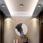Traditional Chinese Brass Aluminum Round Horse LED Downlight Flush Mount Ceiling Light For Living Room