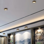 Traditional Chinese Brass Aluminum Round Horse LED Downlight Flush Mount Ceiling Light For Living Room