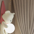 Lumendat Contemporary Creative Kids Hanging Bear Resin PMMA 1-Light Wall Sconce Lamp For Bedroom Lumendat