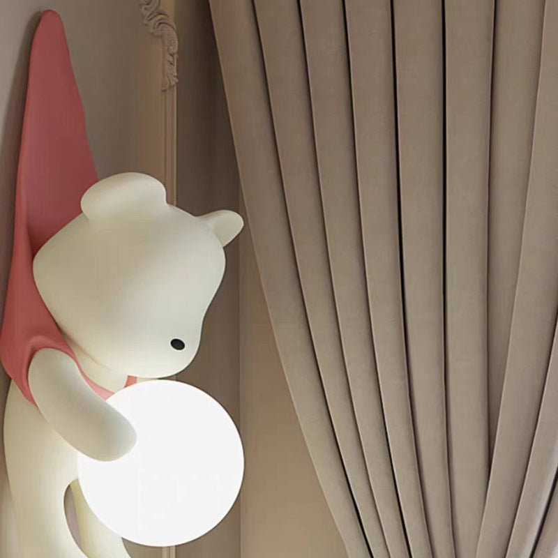 Lumendat Contemporary Creative Kids Hanging Bear Resin PMMA 1-Light Wall Sconce Lamp For Bedroom Lumendat