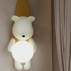 Lumendat Contemporary Creative Kids Hanging Bear Resin PMMA 1-Light Wall Sconce Lamp For Bedroom Lumendat