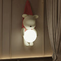 Lumendat Contemporary Creative Kids Hanging Bear Resin PMMA 1-Light Wall Sconce Lamp For Bedroom Lumendat