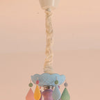 Modern Art Deco Kids Candle Colorful Stainless Steel Glass 5/6/8 Light Chandeliers for Bedroom BulbSquare