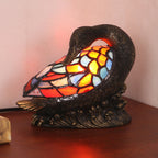 Traditional Tiffany Glass Resin Hand-Carved Duck Decoration 1-Light Table Lamp Night Light For Bedside Lumendat