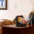 Traditional Tiffany Glass Resin Hand-Carved Duck Decoration 1-Light Table Lamp Night Light For Bedside Lumendat