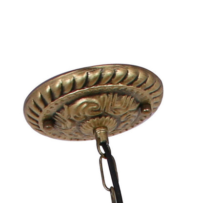Traditional Tiffany Glass Iron Dome Heart 1-light Pendant Light for Dining Room