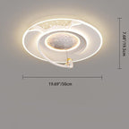 Lumendat Contemporary Creative Kids Round Moon Astronaut Iron Acrylic Resin LED Flush Mount Ceiling Light For Bedroom Lumendat
