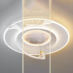 Lumendat Contemporary Creative Kids Round Moon Astronaut Iron Acrylic Resin LED Flush Mount Ceiling Light For Bedroom Lumendat