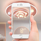 Contemporary Creative Kids Round Space Planet Iron LED Flush Mount Ceiling Light for Bedroom BulbSquare