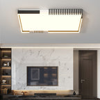 Modern Simplicity Iron Acrylic Square Round Rectangular Line LED Flush Mount Ceiling Light For Living Room