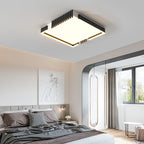 Modern Simplicity Iron Acrylic Square Round Rectangular Line LED Flush Mount Ceiling Light For Living Room