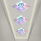 Modern Luxury Crystal Round Flower LED Flush Mount Ceiling Light For Hallway