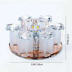 Modern Luxury Crystal Round Flower LED Flush Mount Ceiling Light For Hallway