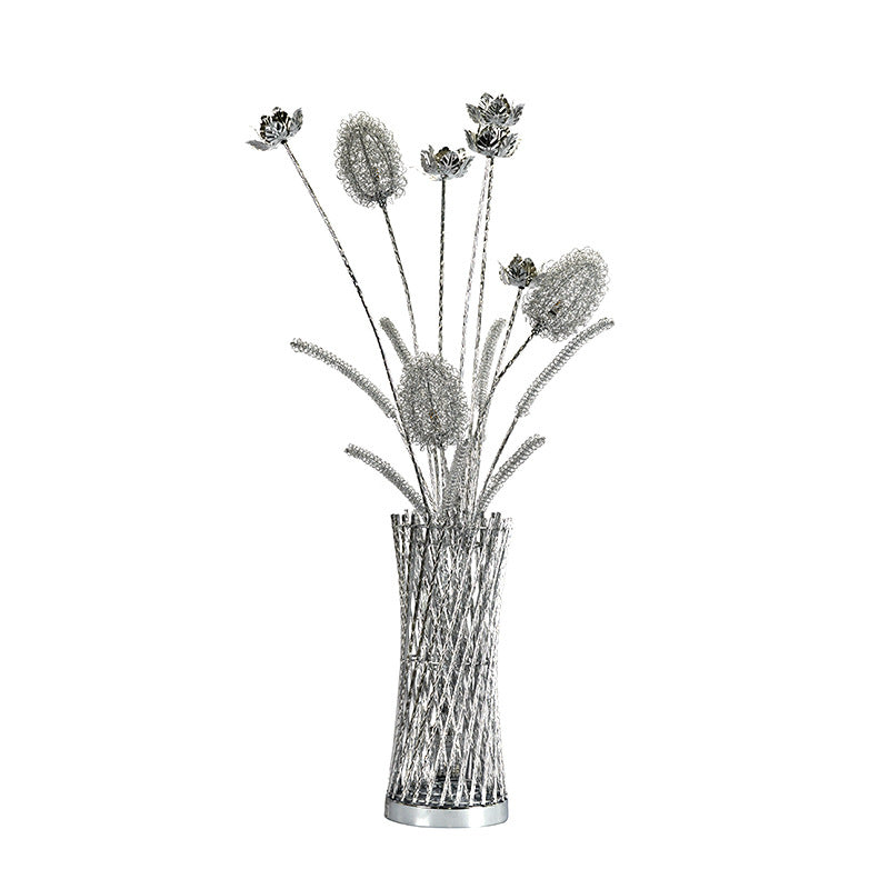 Modern Art Deco Aluminum Wire Weaving Vase LED Standing Floor Lamp For Living Room Lumendat