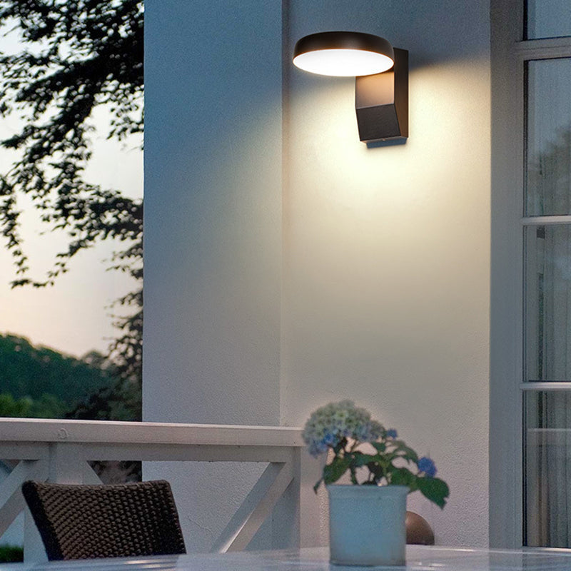 Modern Minimalist Waterproof Rotatable Aluminum PC Square Round LED Wall Sconce Lamp For Outdoor Patio
