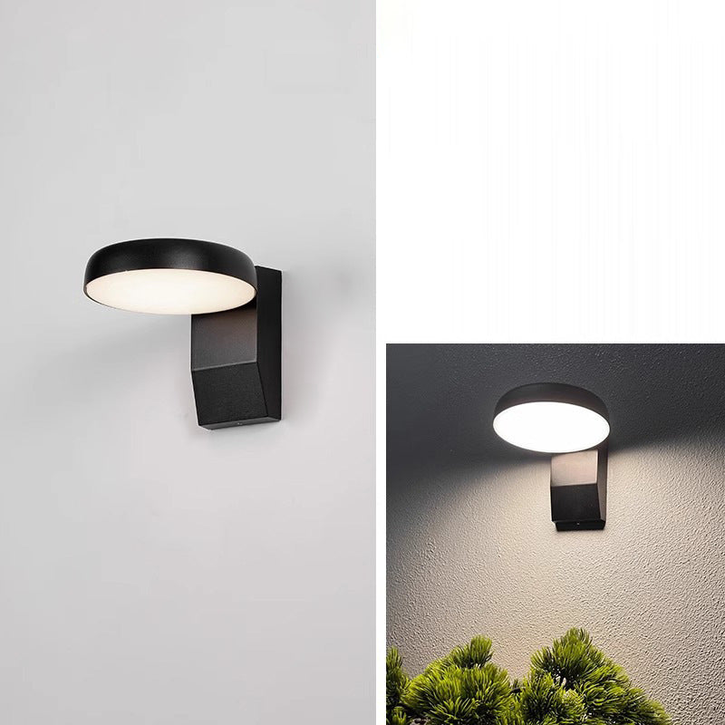 Modern Minimalist Waterproof Rotatable Aluminum PC Square Round LED Wall Sconce Lamp For Outdoor Patio