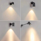Modern Simplicity Waterproof Aluminum Iron Adjustable Cylinder Long Pole LED Wall Sconce Lamp For Outdoor Patio