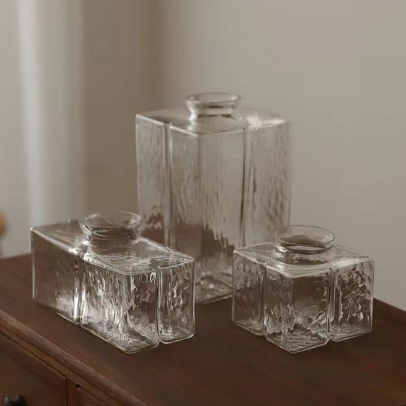 Contemporary Retro Brass Iron Glass Cylinder Cube 1-light Pendant Light for Dining Room BulbSquare