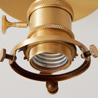 Traditional Japanese Brass Glass Bowl Cylinder Ripple 1-Light Semi-Flush Mount Ceiling Light For Hallway Lumendat