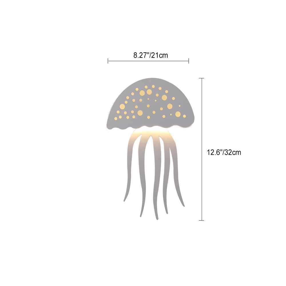 Contemporary Creative Iron Acrylic Jellyfish LED Wall Sconce Lamp For Bedroom