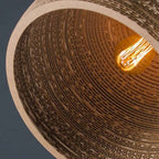 Contemporary Scandinavian Iron Corrugated Cardboard Honeycomb 1-Light Pendant Light For Dining Room
