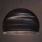 Contemporary Scandinavian Iron Corrugated Cardboard Honeycomb 1-Light Pendant Light For Dining Room