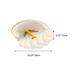 Contemporary Nordic Kids Iron Acrylic Resin Round Plane Cloud LED Flush Mount Ceiling Light for Bedroom