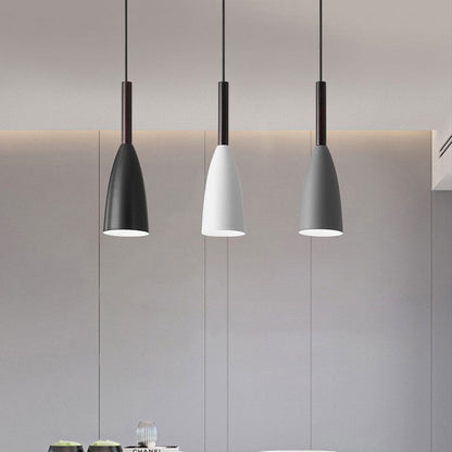 Contemporary Nordic Iron Conical 1/3 Light Pendant Light for Dining Room