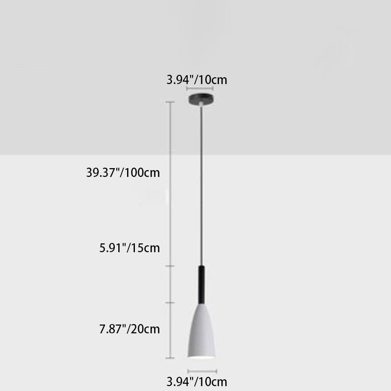 Contemporary Nordic Iron Conical 1/3 Light Pendant Light for Dining Room