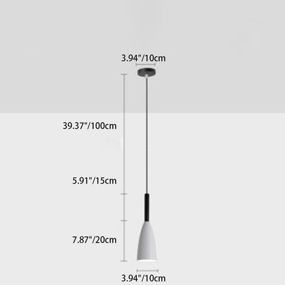 Contemporary Nordic Iron Conical 1/3 Light Pendant Light for Dining Room