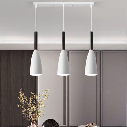 Contemporary Nordic Iron Conical 1/3 Light Pendant Light for Dining Room