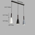 Contemporary Nordic Iron Conical 1/3 Light Pendant Light for Dining Room