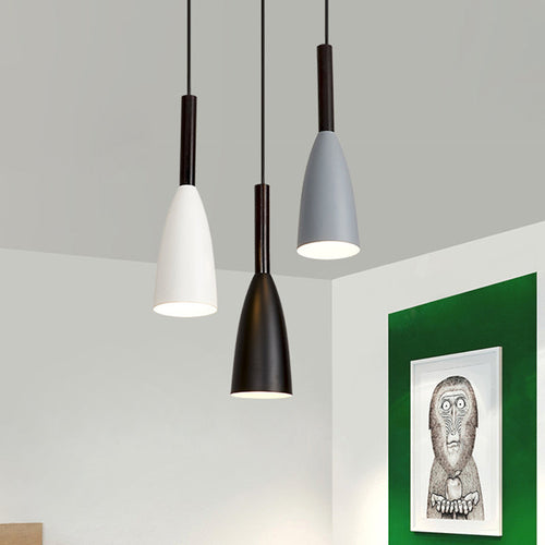 Contemporary Nordic Iron Conical 1/3 Light Pendant Light for Dining Room