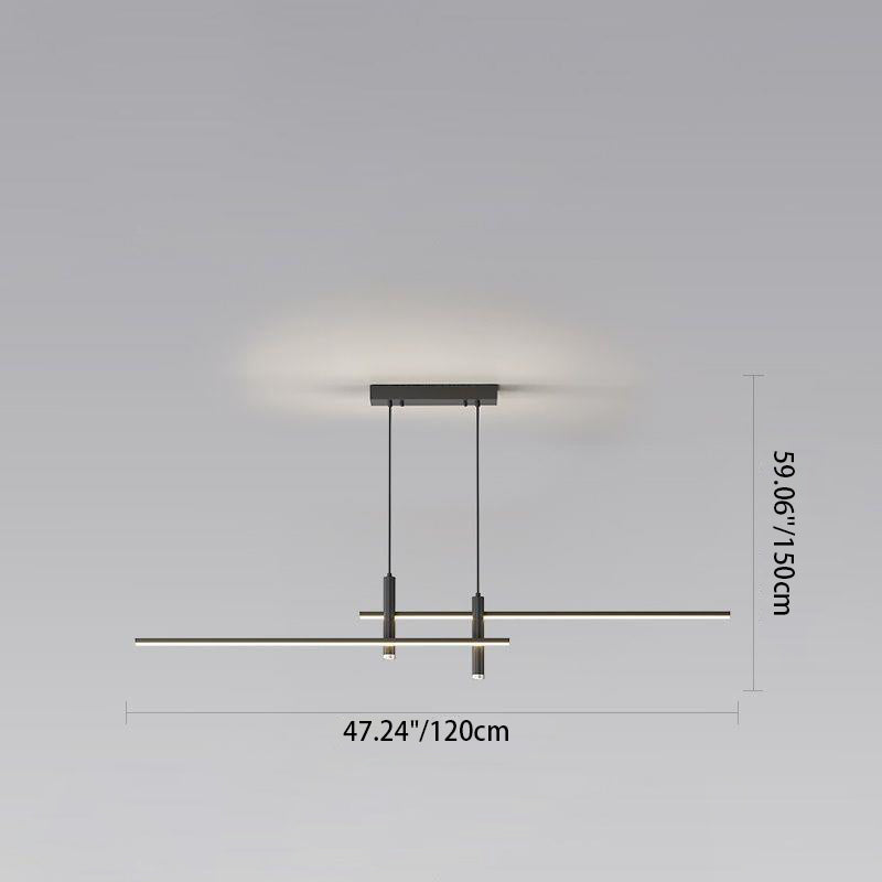 Modern Minimalist Iron Aluminum Silica Strip Spotlight LED Chandeliers Island Light for Dining Room BulbSquare