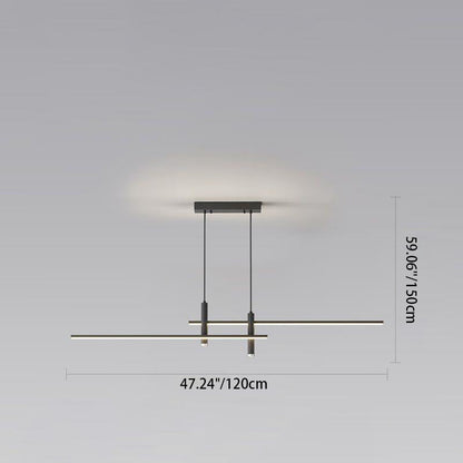 Modern Minimalist Iron Aluminum Silica Strip Spotlight LED Chandeliers Island Light for Dining Room