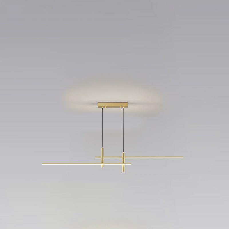 Modern Minimalist Iron Aluminum Silica Strip Spotlight LED Chandeliers Island Light for Dining Room BulbSquare