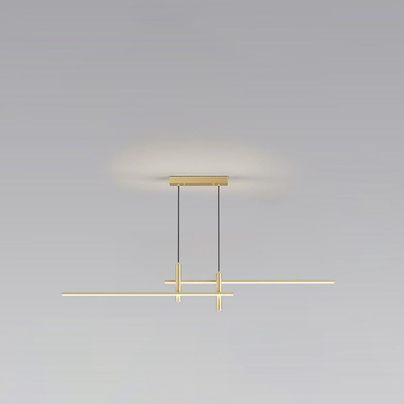 Modern Minimalist Iron Aluminum Silica Strip Spotlight LED Chandeliers Island Light for Dining Room BulbSquare