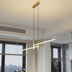 Modern Minimalist Iron Aluminum Silica Strip Spotlight LED Chandeliers Island Light for Dining Room BulbSquare