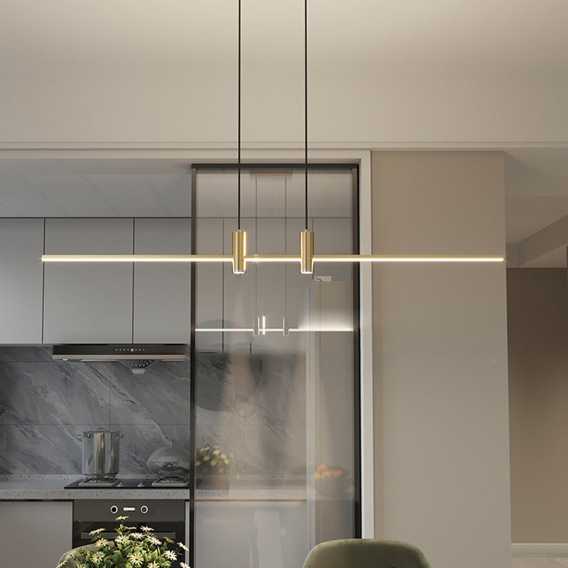 Modern Minimalist Iron Aluminum Silica Strip Spotlight LED Chandeliers Island Light for Dining Room BulbSquare