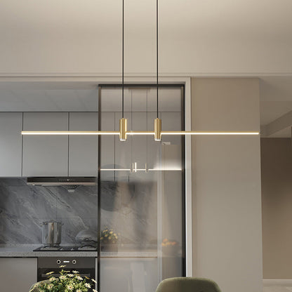 Modern Minimalist Iron Aluminum Silica Strip Spotlight LED Chandeliers Island Light for Dining Room